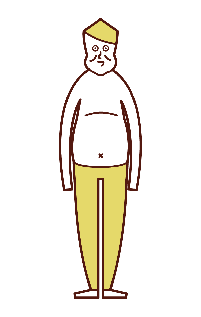 太った人・肥満・メタボリックシンドローム（男性）のイラスト