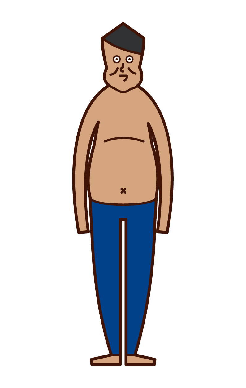 太った人 肥満 メタボリックシンドローム 男性 のイラスト フリーイラスト素材 Kukukeke ククケケ