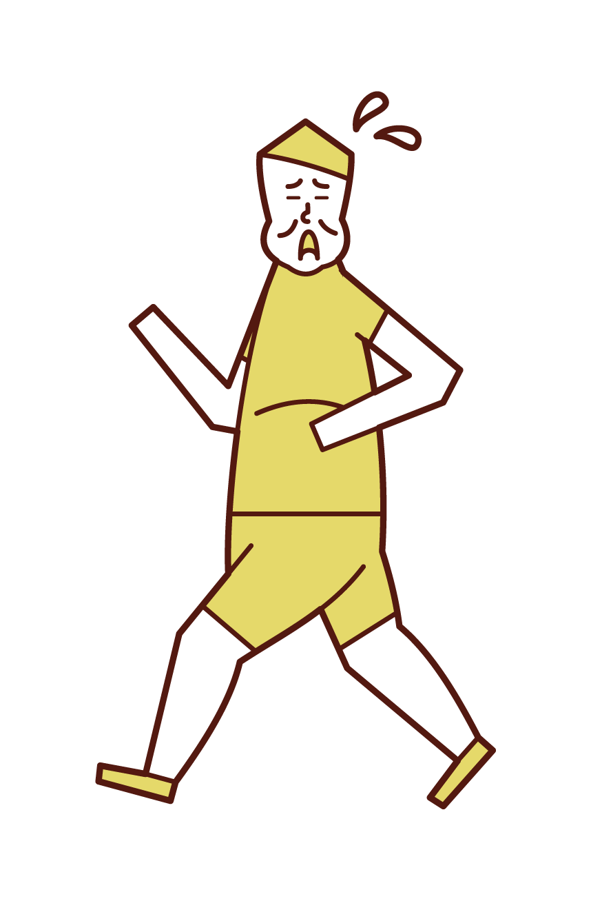 Illustration of a person (man) working on a diet