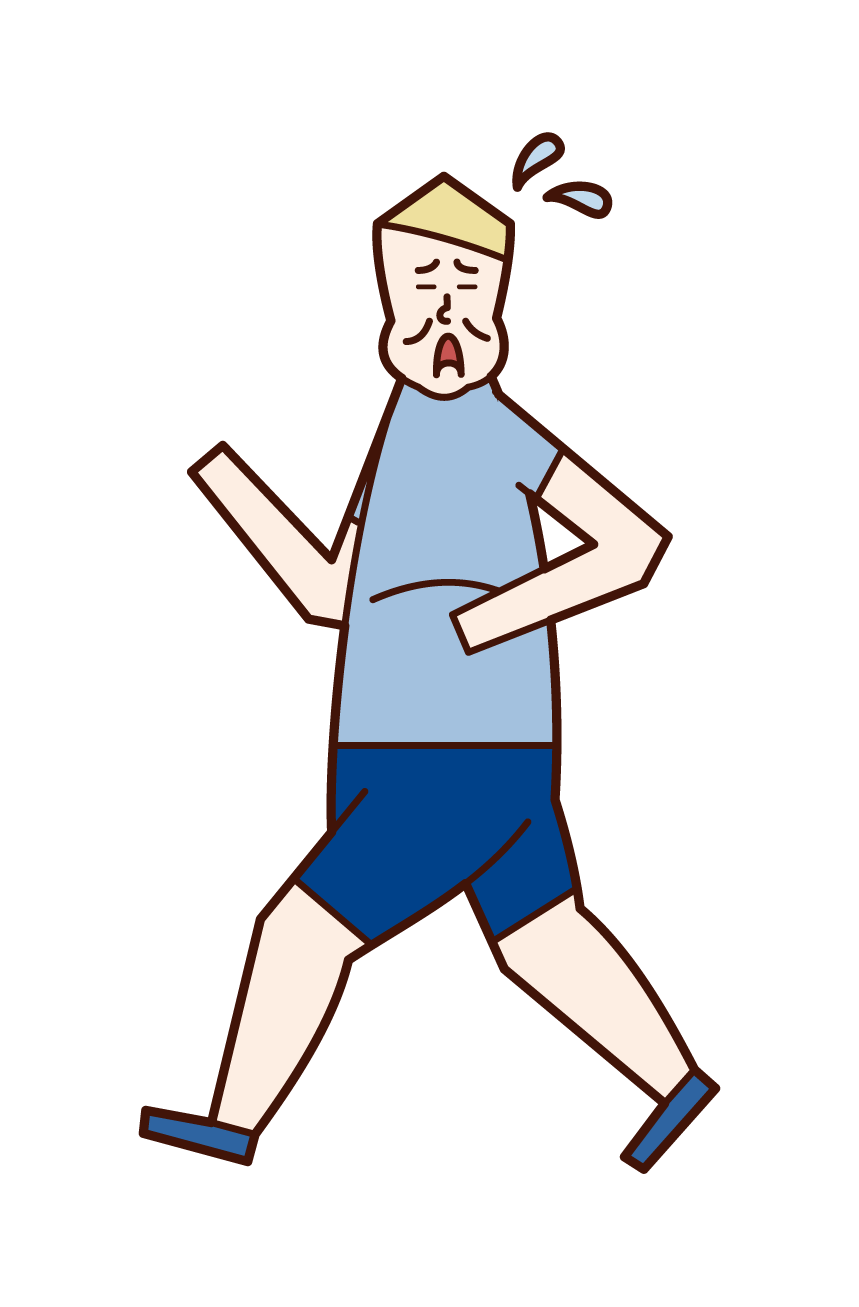 Illustration of a person (man) working on a diet