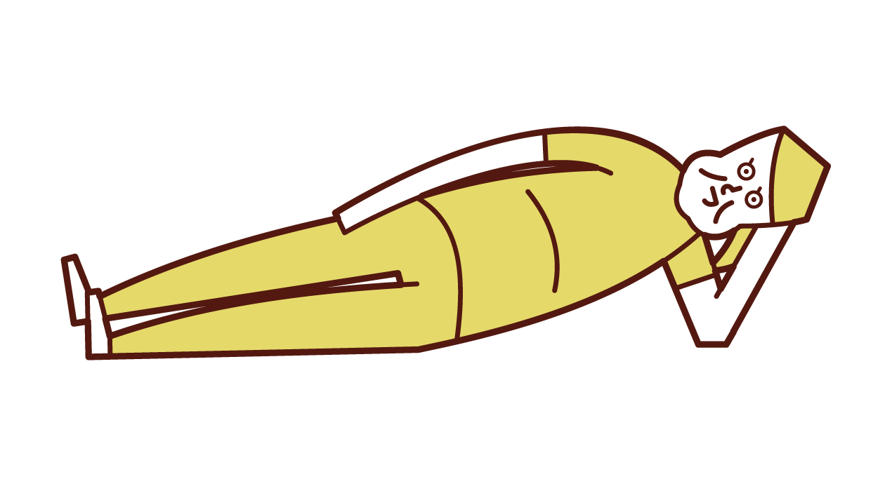 Illustration of fat person/ obese (woman) lying down