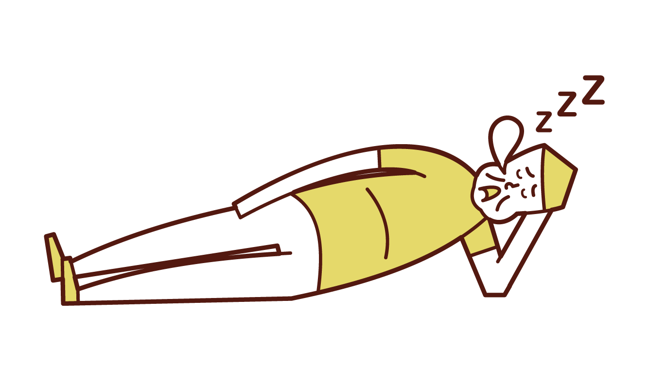 睡著的胖子（男性）的插圖