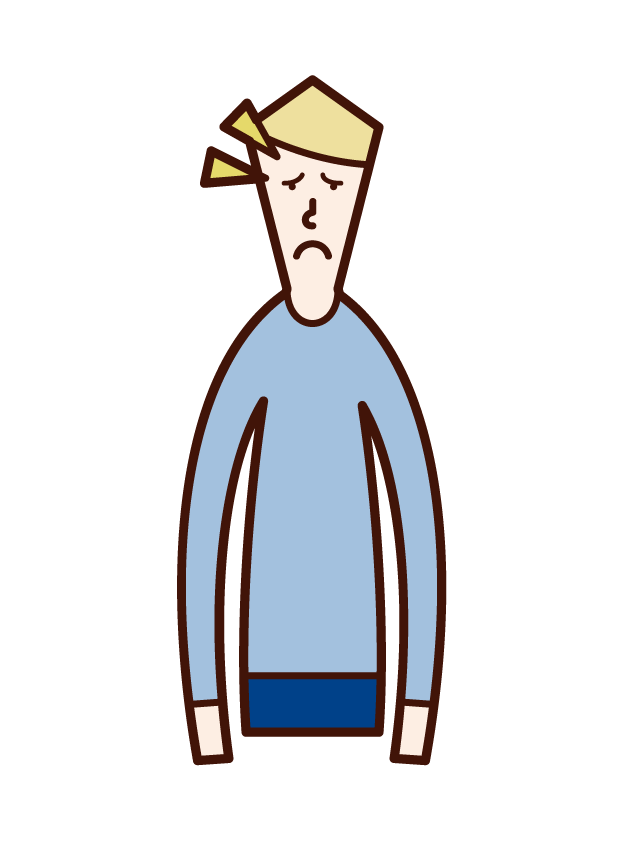 Illustration of a person (man) with an eye shaped pituitary gland