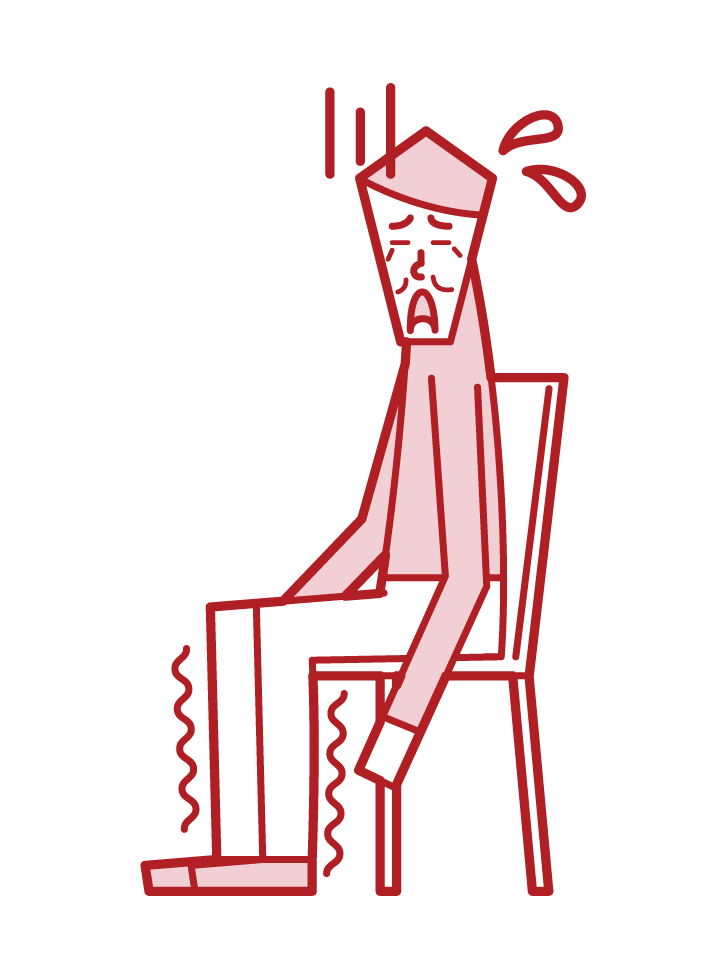 Illustration of leg numbness (man)
