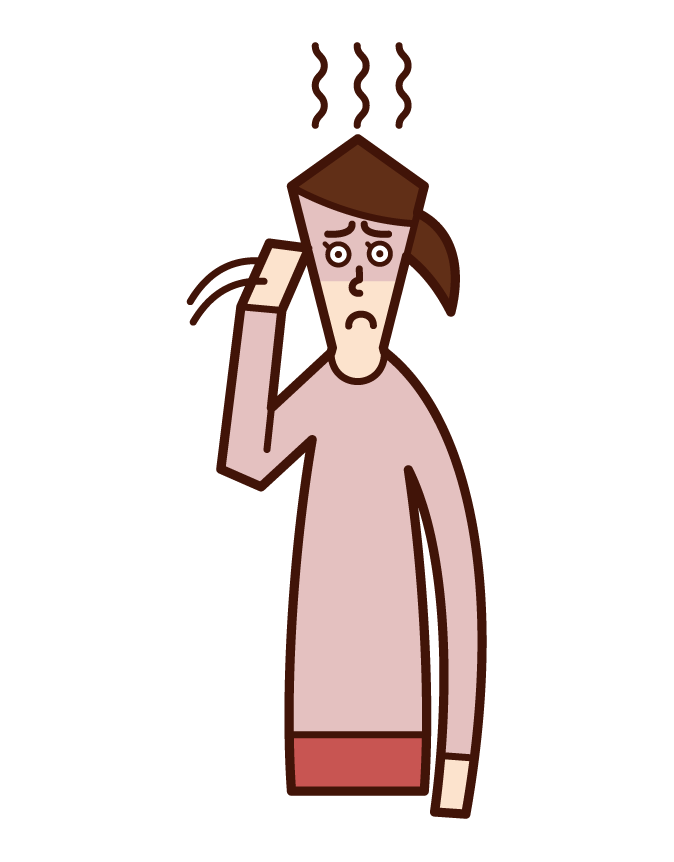 Illustration of menopause and sweating (man)
