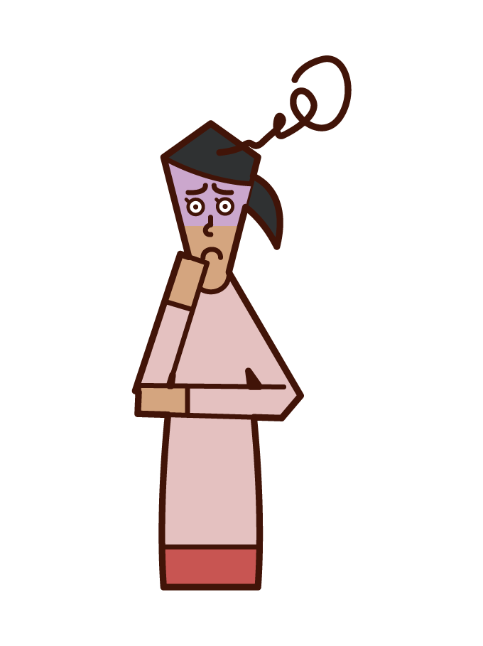 Illustration of an uneasy person (woman)