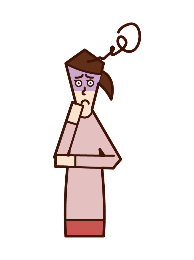 Illustration of an uneasy person (woman)