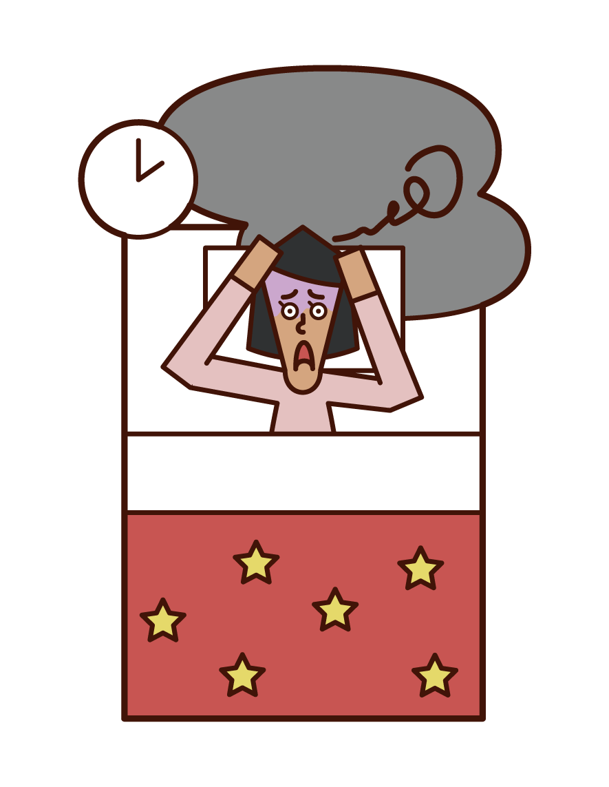 Illustration of insomnia (woman)