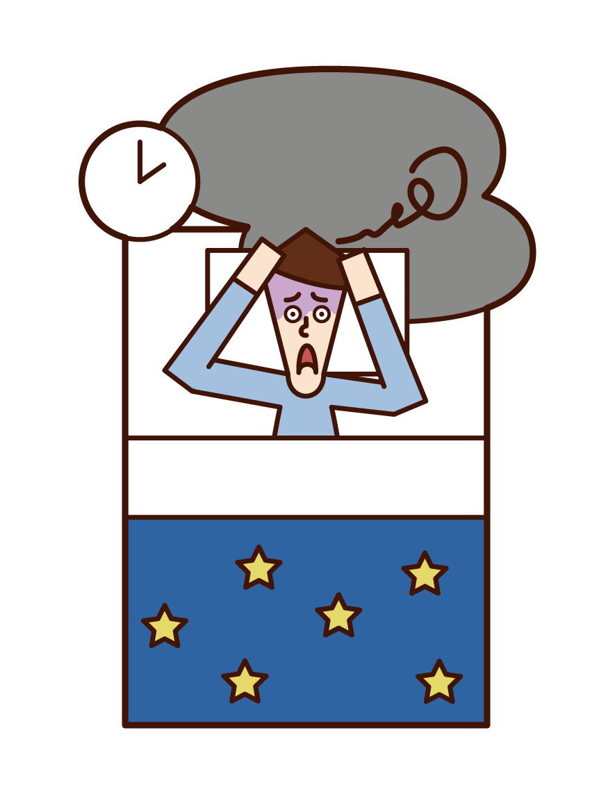 Illustration of insomnia (man)