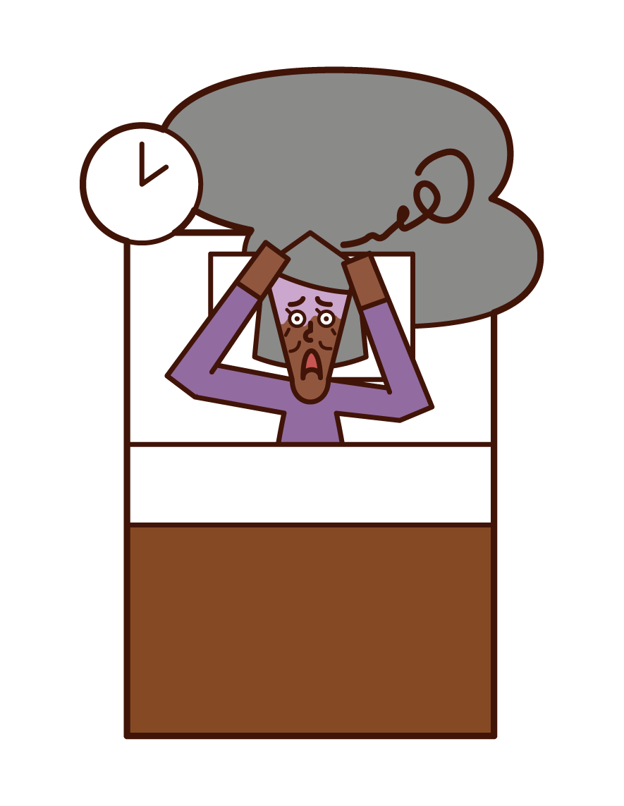 Illustration of insomnia (woman)