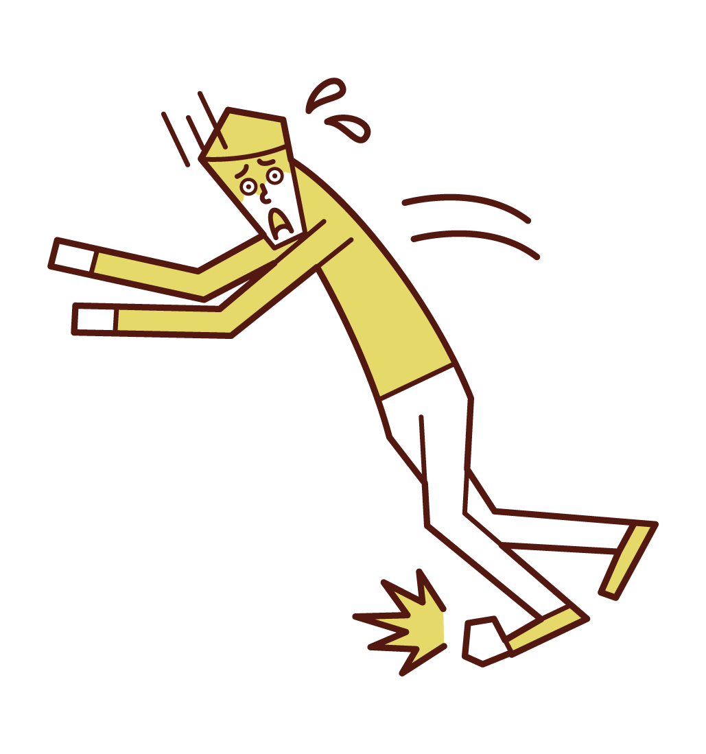 Illustration of a stumbling person (man)