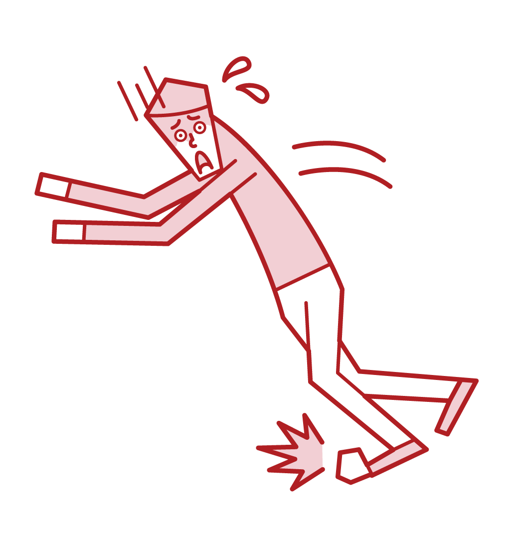 Illustration of a stumbling person (man)