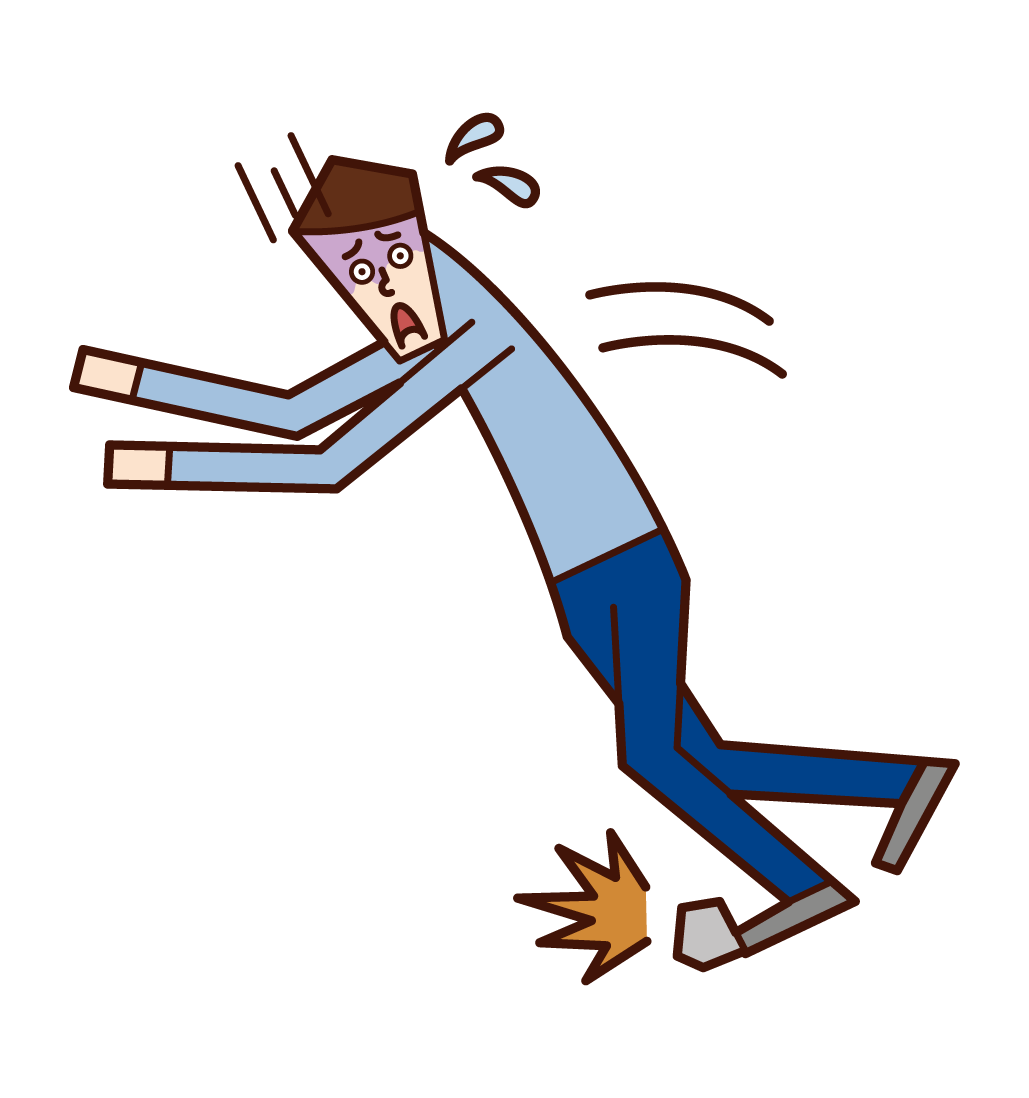 Illustration of a stumbling person (man)