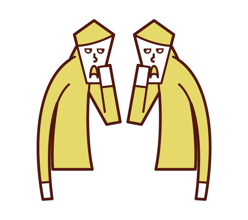 ひそひそ話 井戸端会議 男性 のイラスト フリーイラスト素材 Kukukeke ククケケ