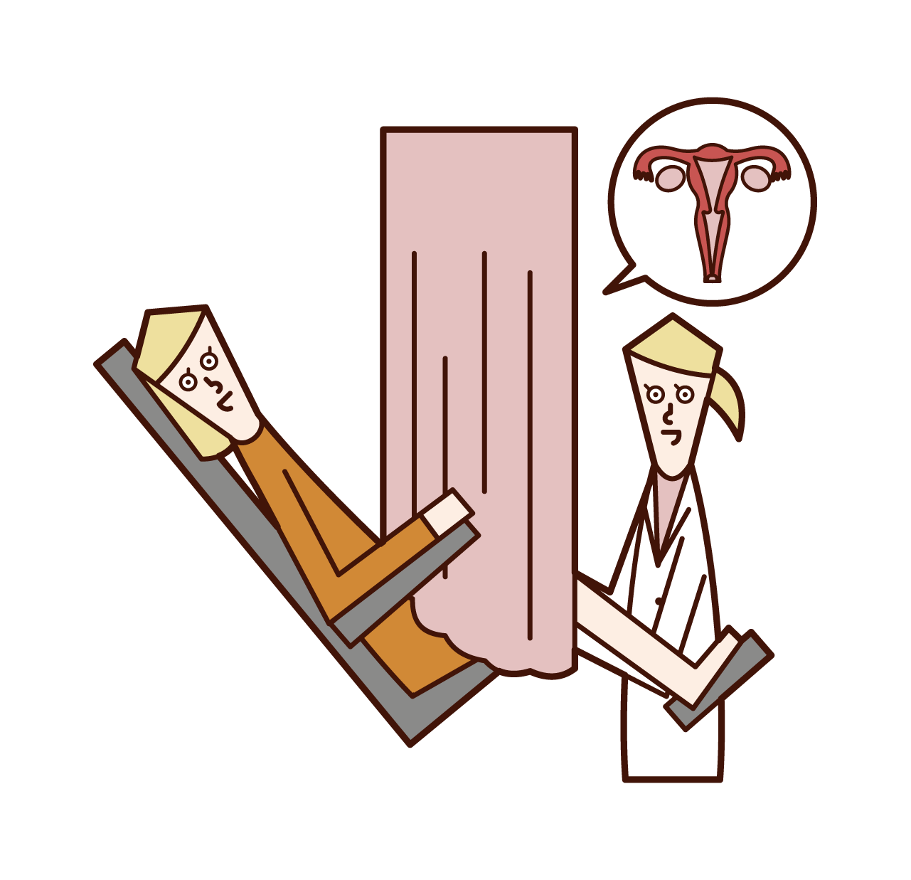 Illustration of cervical cancer screening (woman)