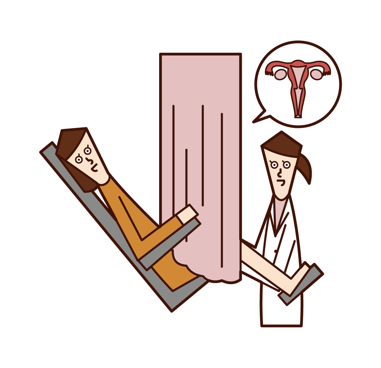 자궁 경부암 검진 (여성) 일러스트레이션