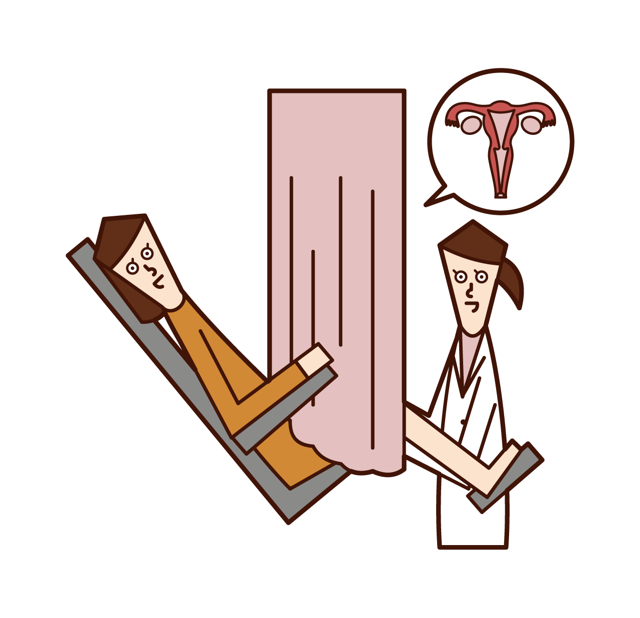 Illustration of cervical cancer screening (woman)