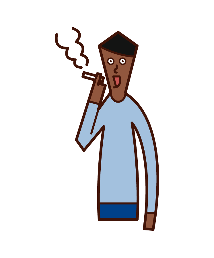 美味しそうに喫煙をする人 男性 のイラスト フリーイラスト素材 Kukukeke ククケケ