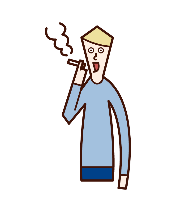 美味しそうに喫煙をする人 男性 のイラスト フリーイラスト素材 Kukukeke ククケケ
