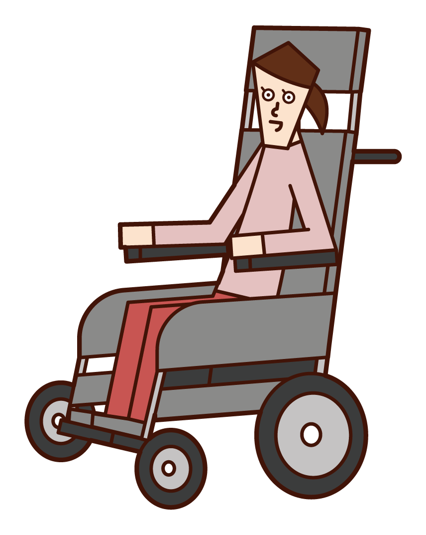 電動輪椅上的人（男性）插圖