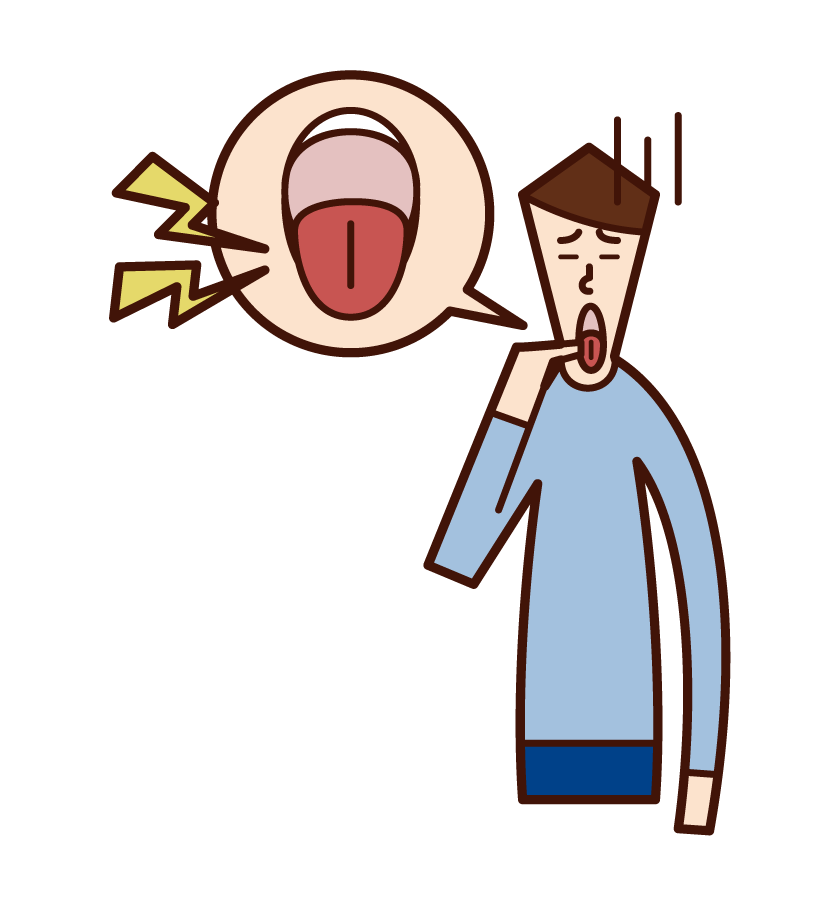 舌頭疾病和舌頭疼痛（男性）的插圖