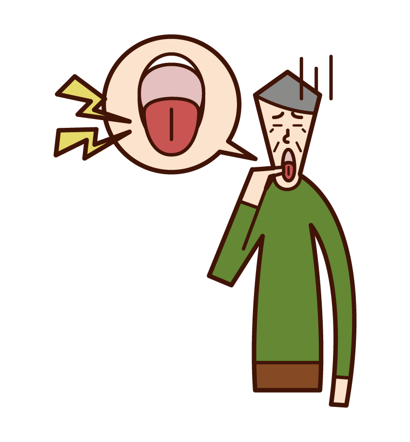 舌頭疾病和舌頭疼痛（男性）的插圖