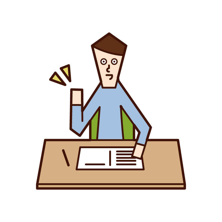 Illustration of a man taking a break while studying