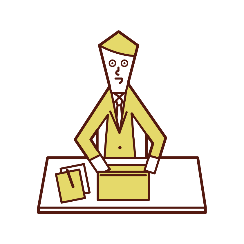 Illustration of a man who is working