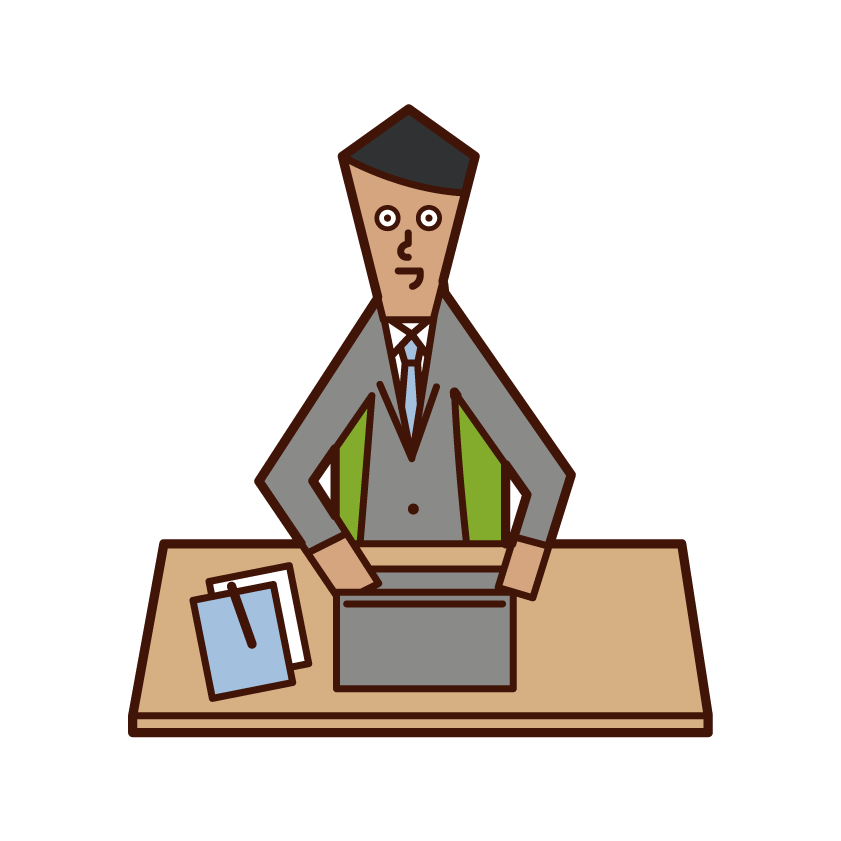 Illustration of a man who is working