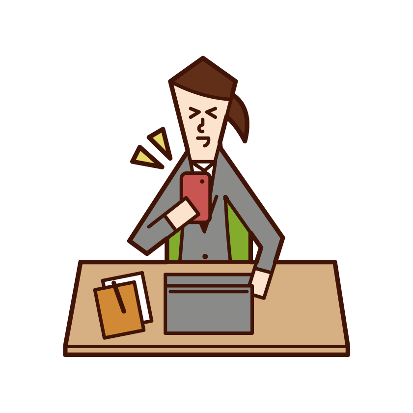 Illustration of a woman taking a break at work