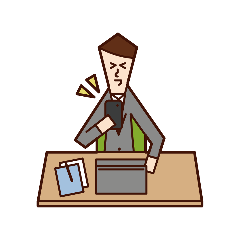 Illustration of a man taking a break at work