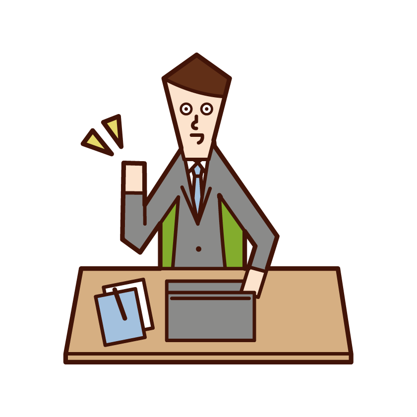 Illustration of a man taking a break at work