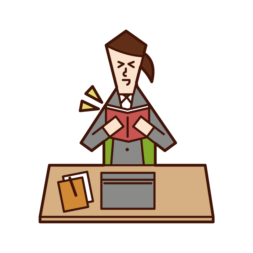 Illustration of a woman who had a good idea at work