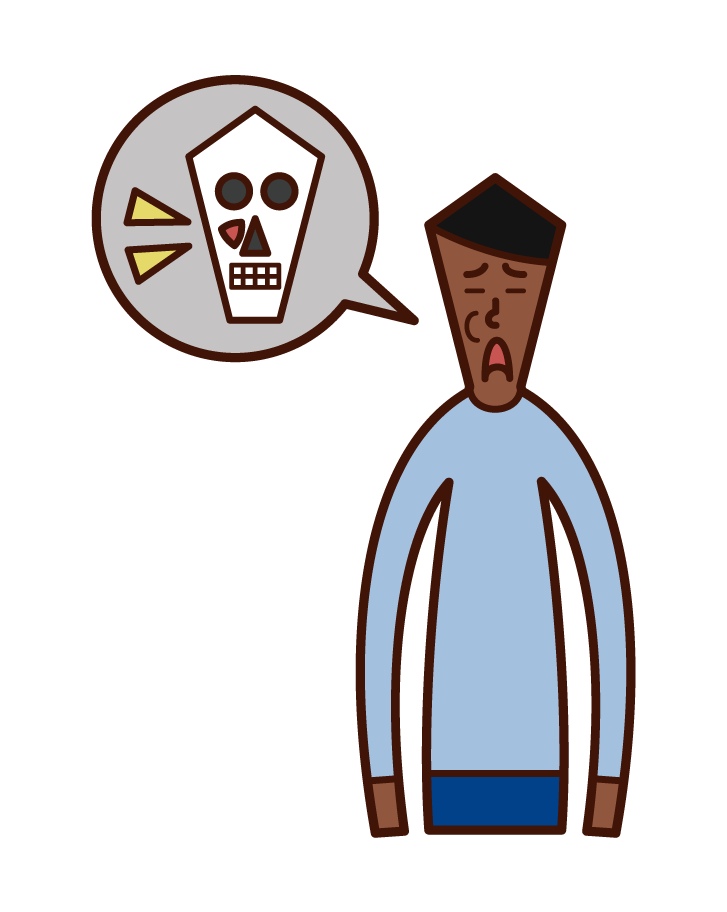 Illustration of maxillary sinus cancer (man)