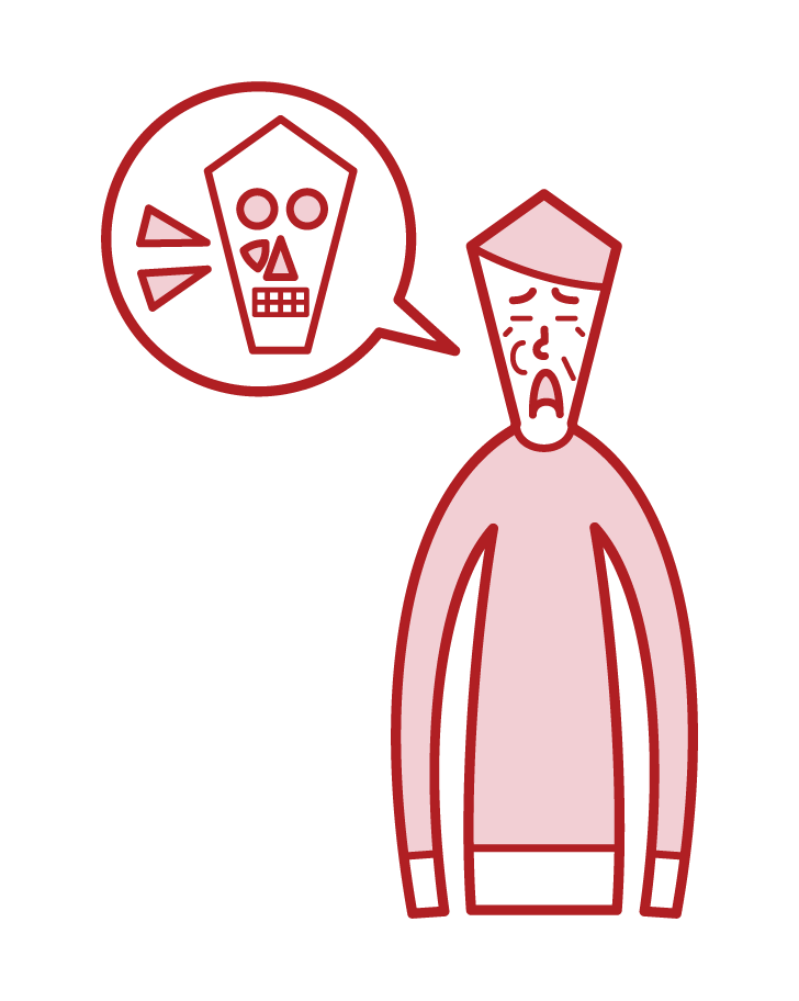 Illustration of maxillary sinus cancer (man)