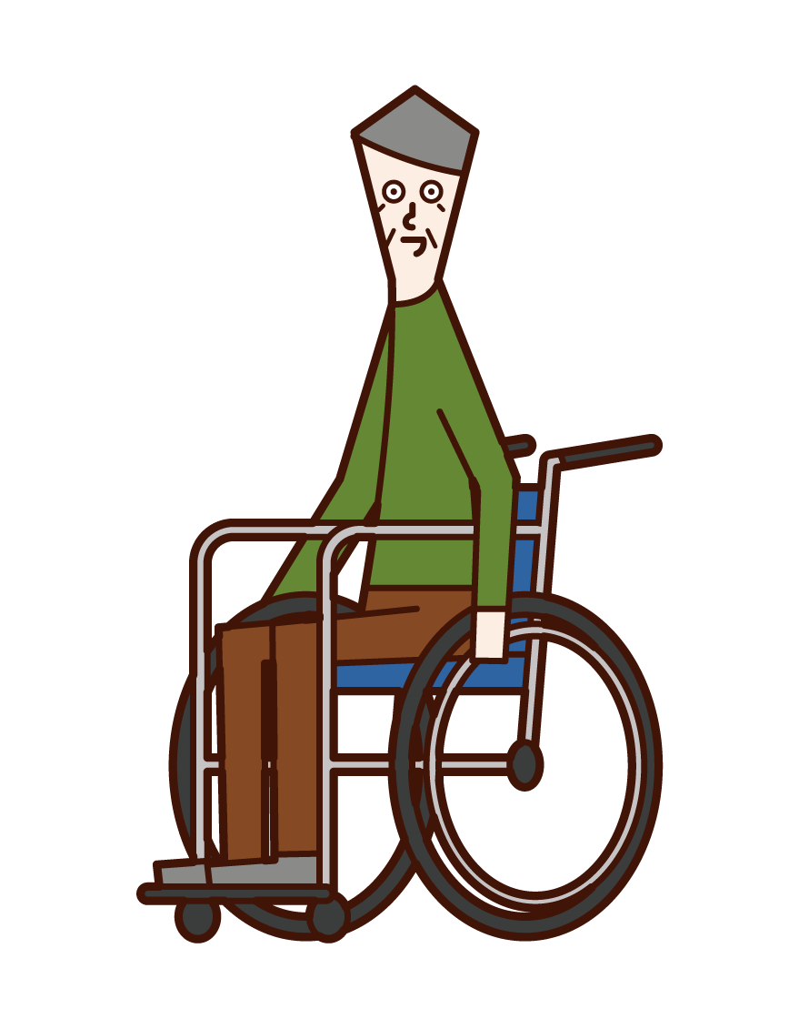 車椅子に乗る老人 男性 のイラスト フリーイラスト素材 Kukukeke ククケケ