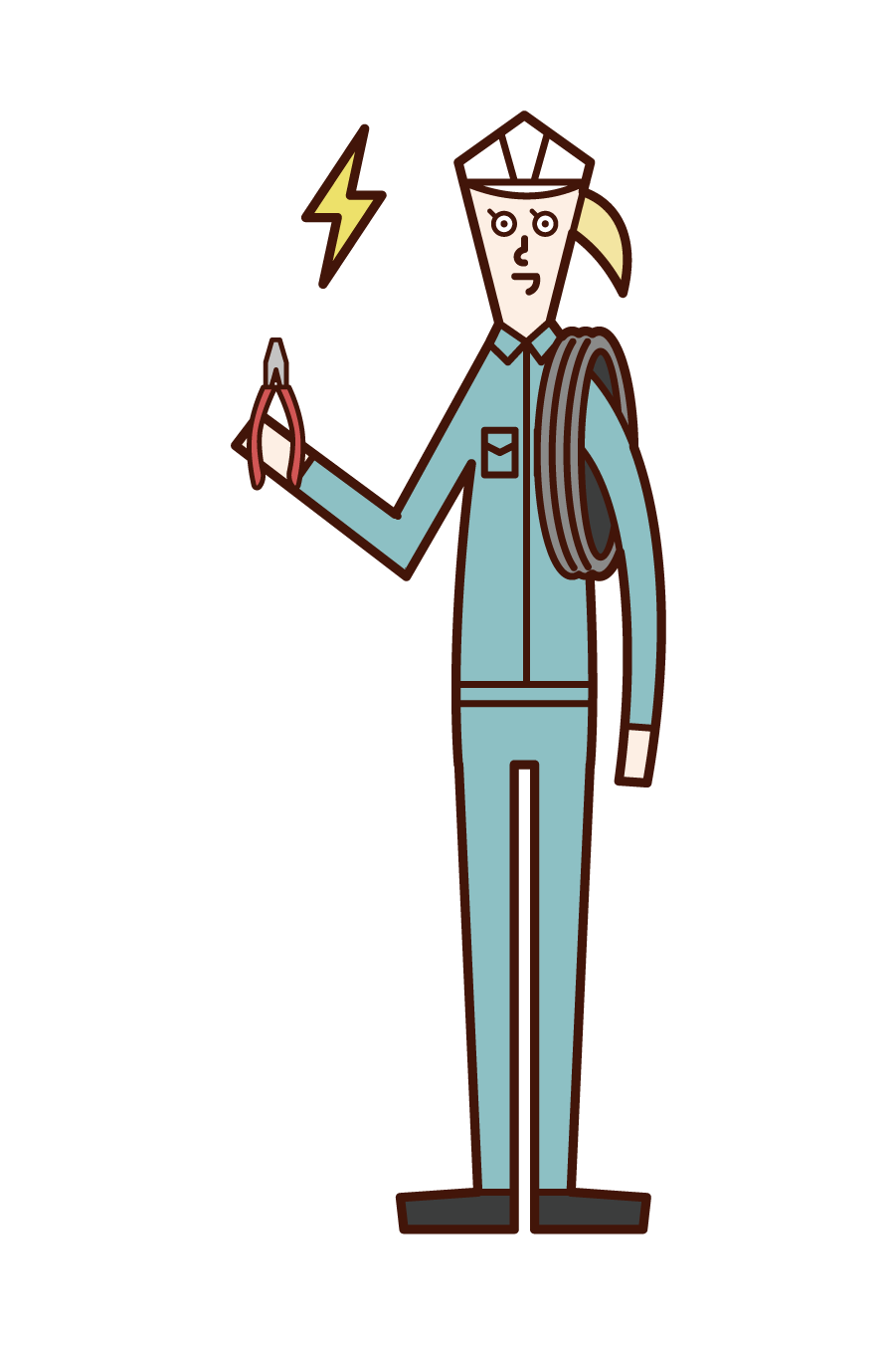 Illustration of electrician (woman)