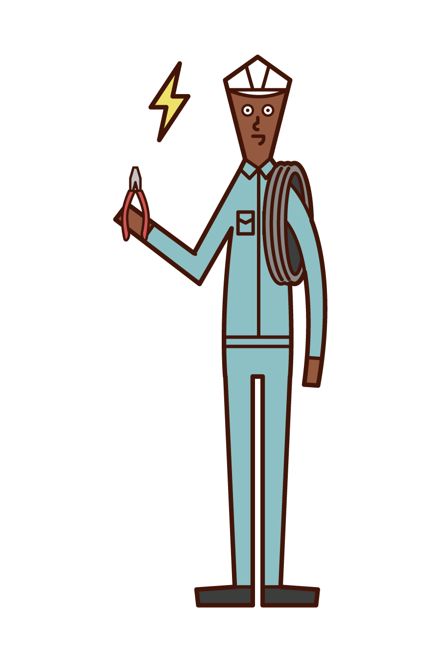 Illustration of electrician (man)