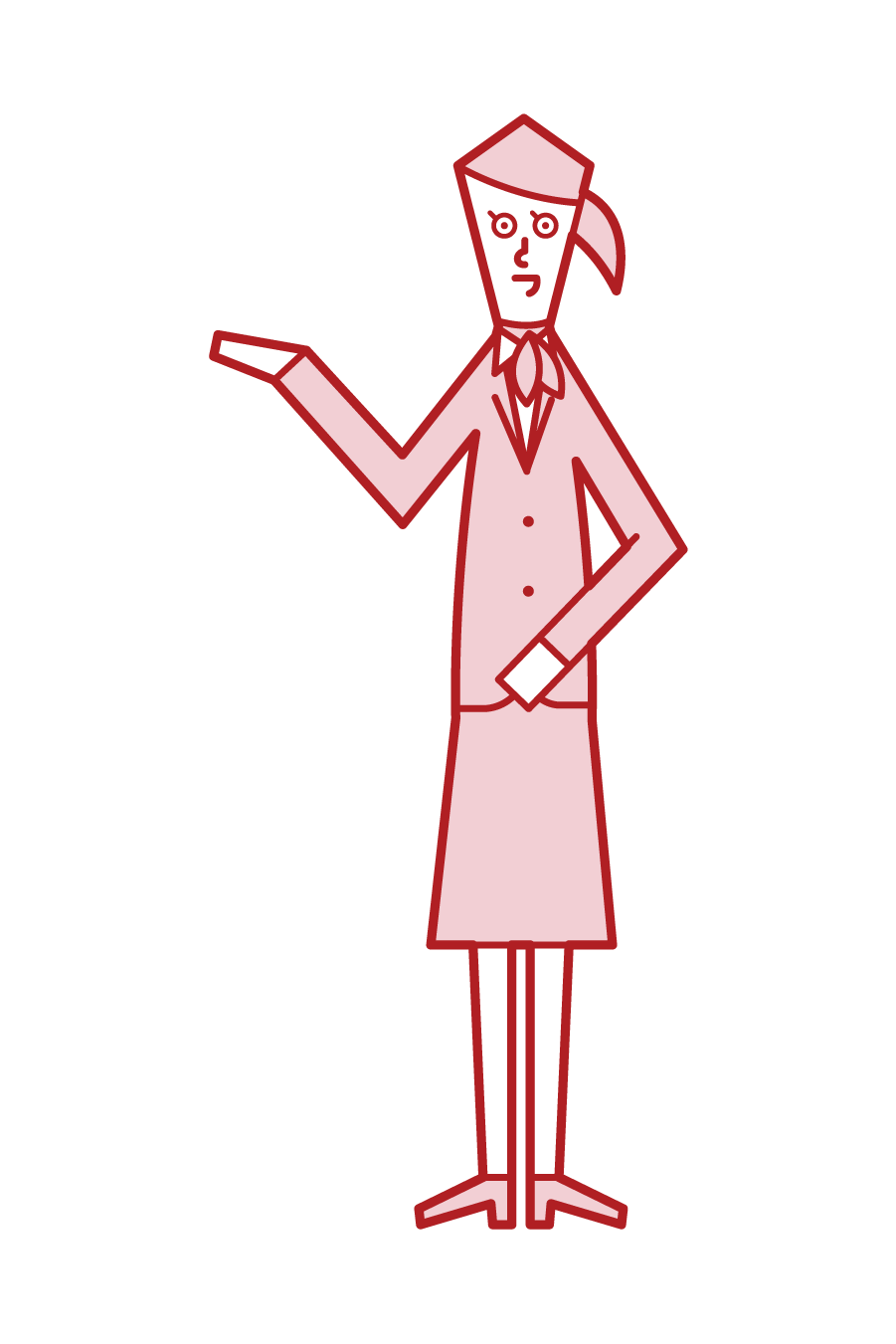 Illustration of showroom staff (woman)