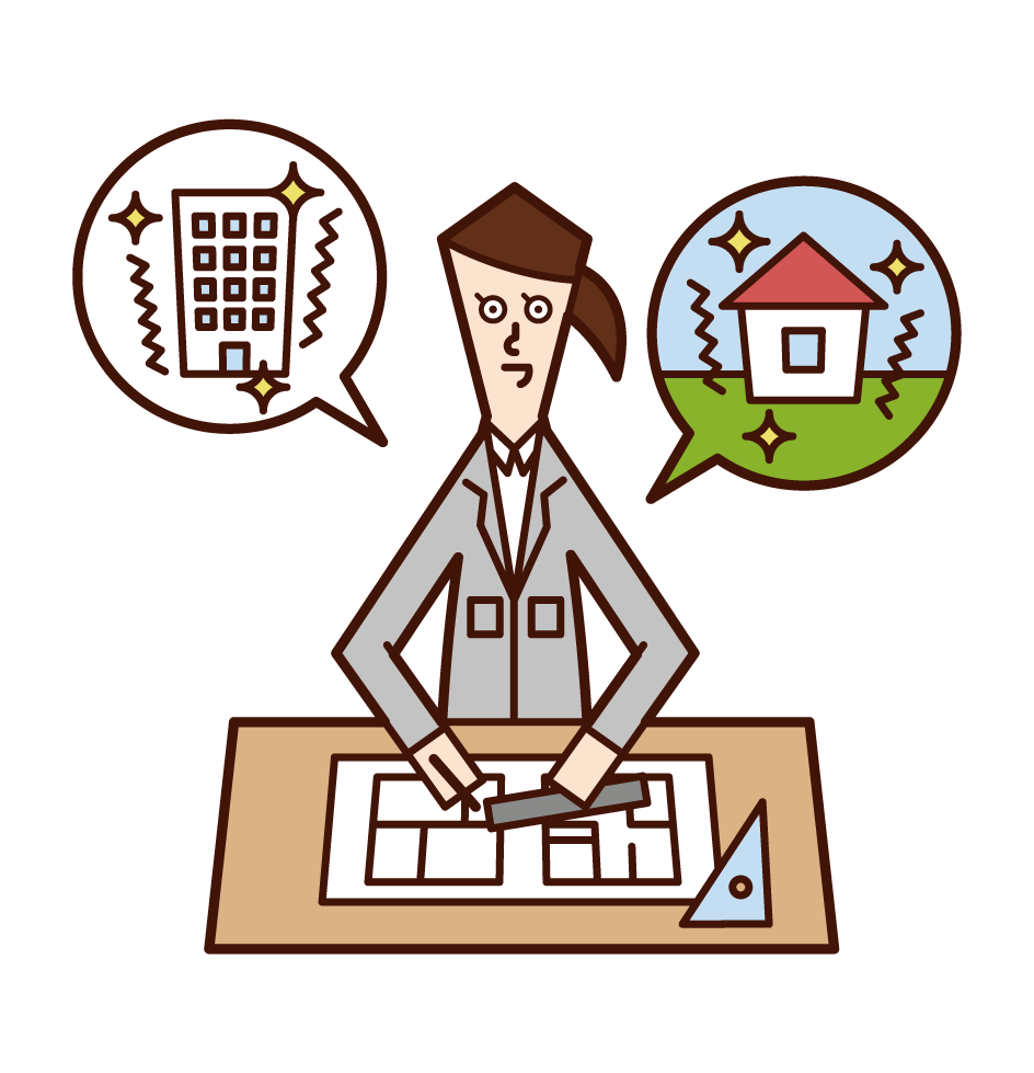 Illustration of a person developing an urban area