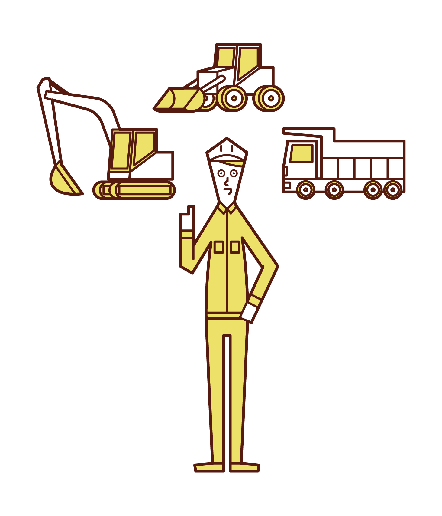Illustration of heavy machinery operator (man)
