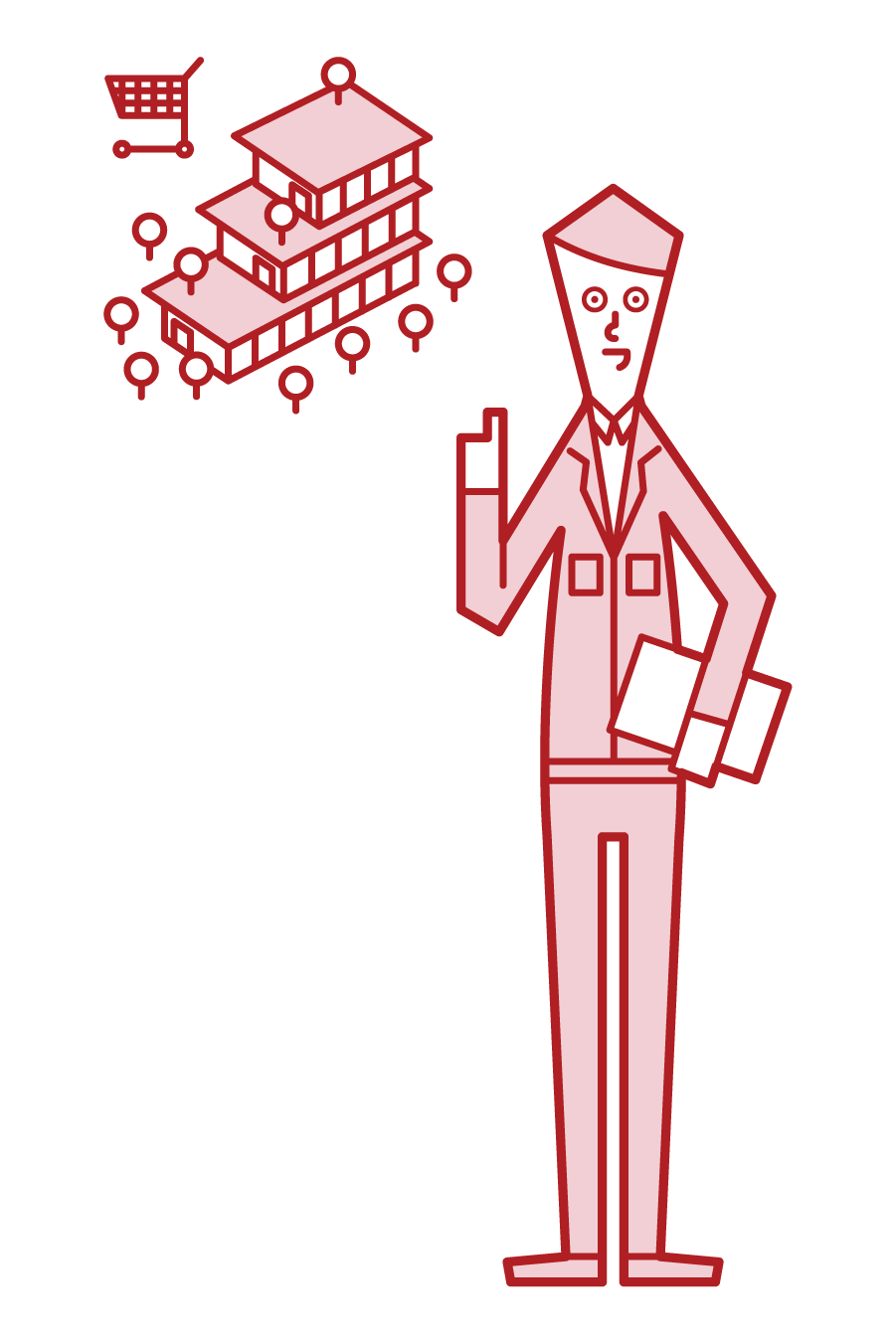 Illustration of a commercial facility worker (man)