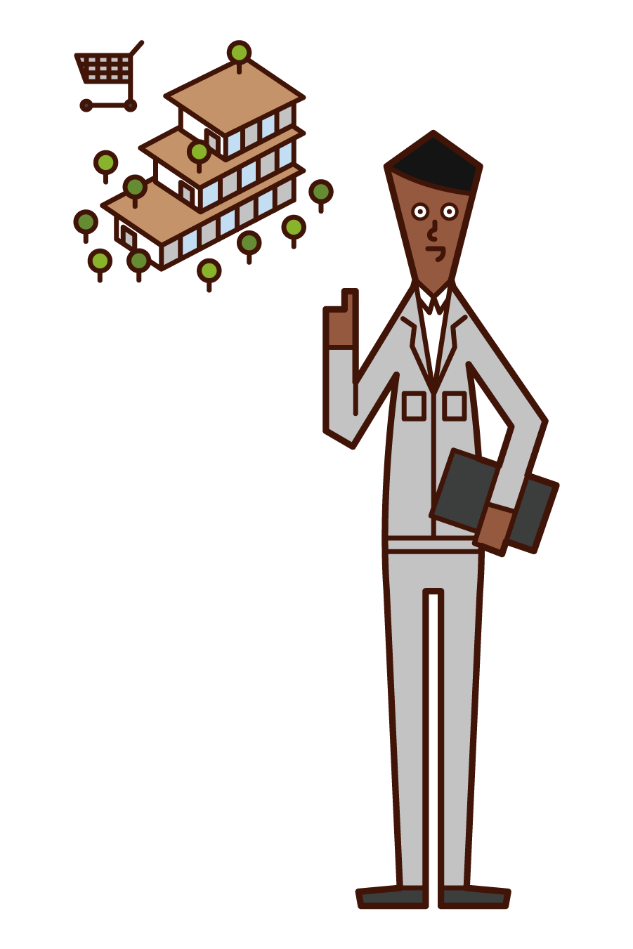 Illustration of a commercial facility worker (man)