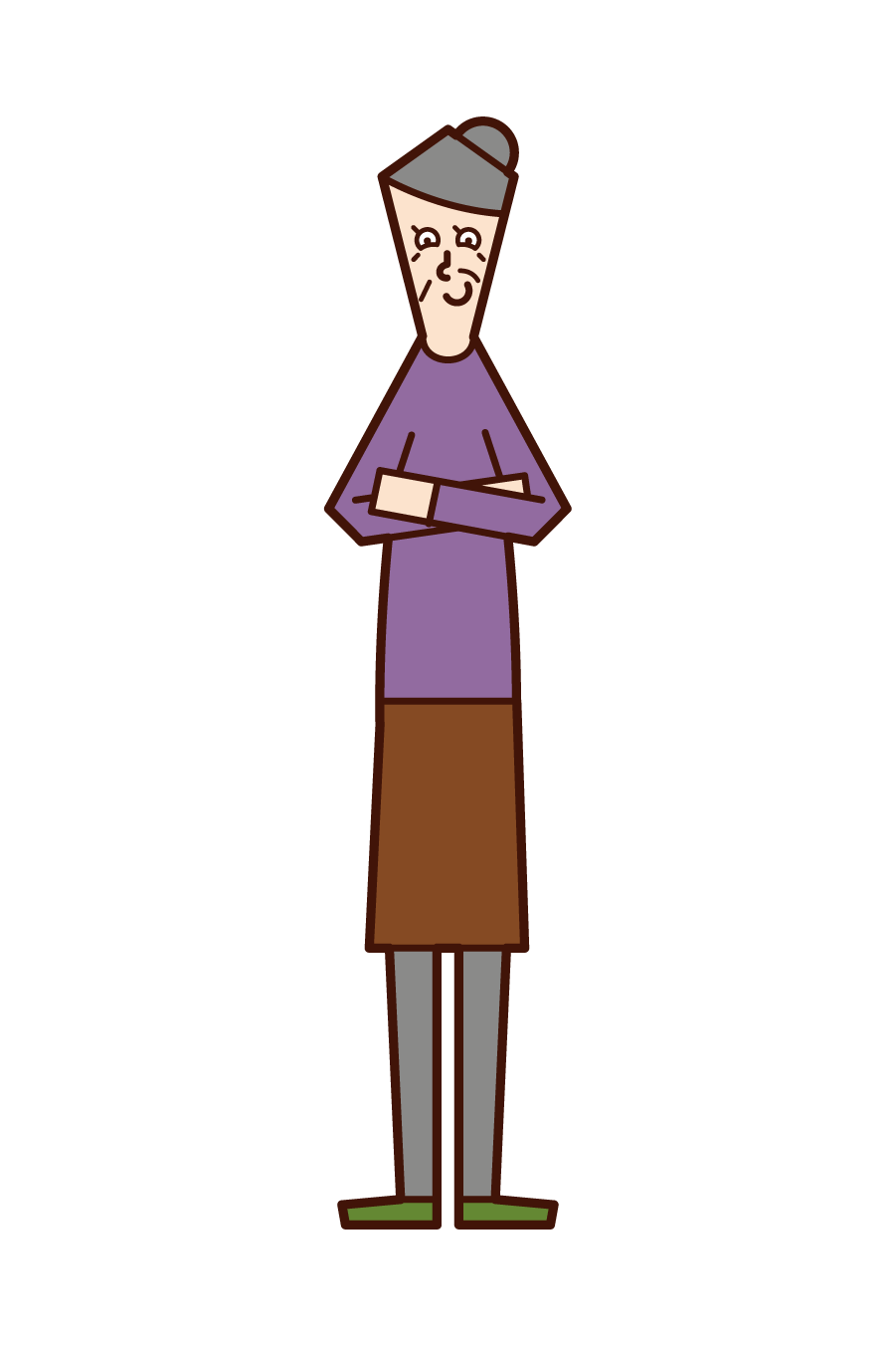 Illustration of an old man (woman) looking down