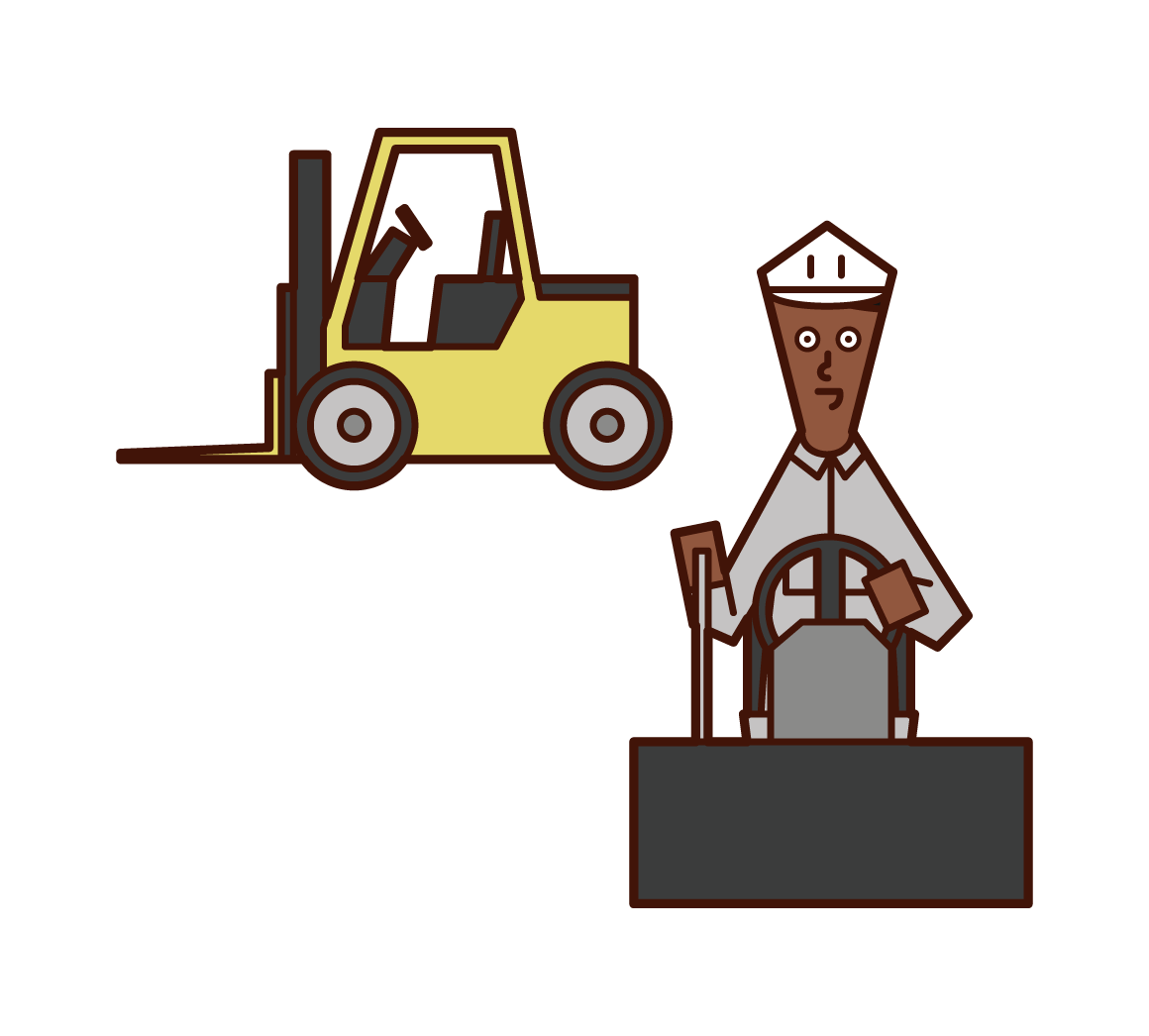 Illustration of forklift driver (man)