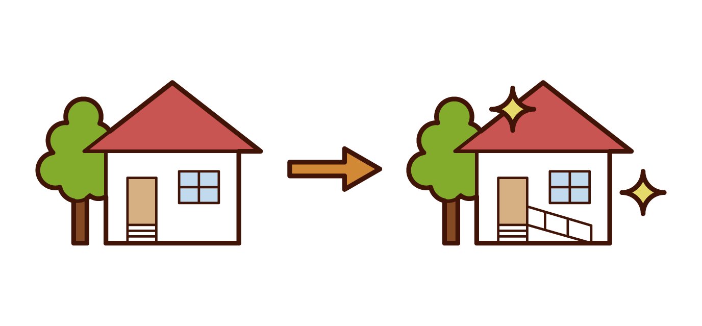 Illustration of renovation barrier-free