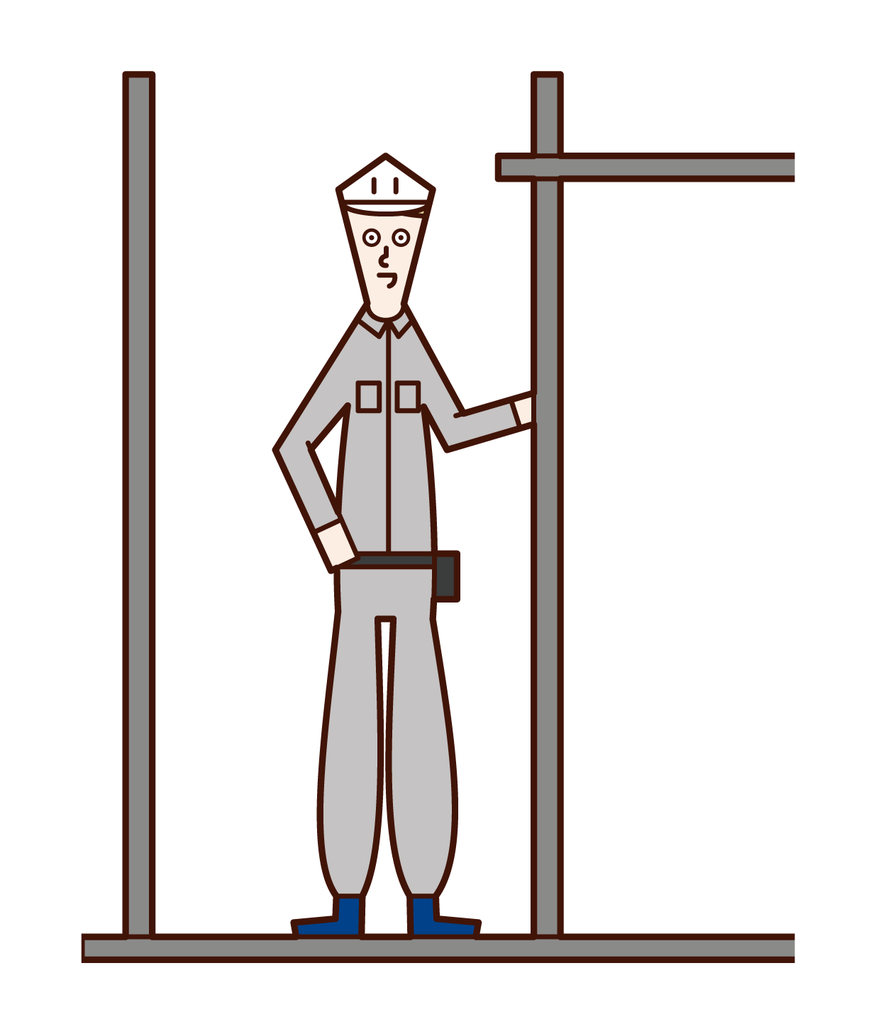 Illustration of scaffolding craftsman (man)