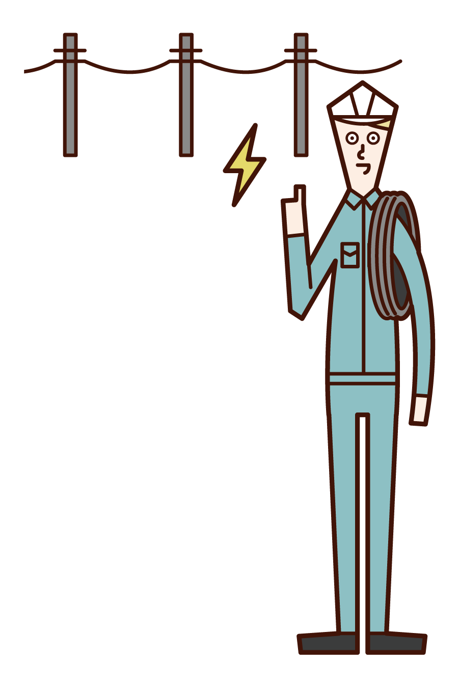 Illustration of electrician (man)