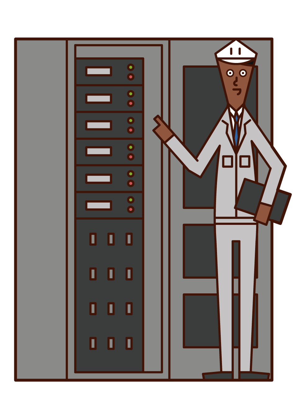 Illustration of a man who maintains and inspects equipment