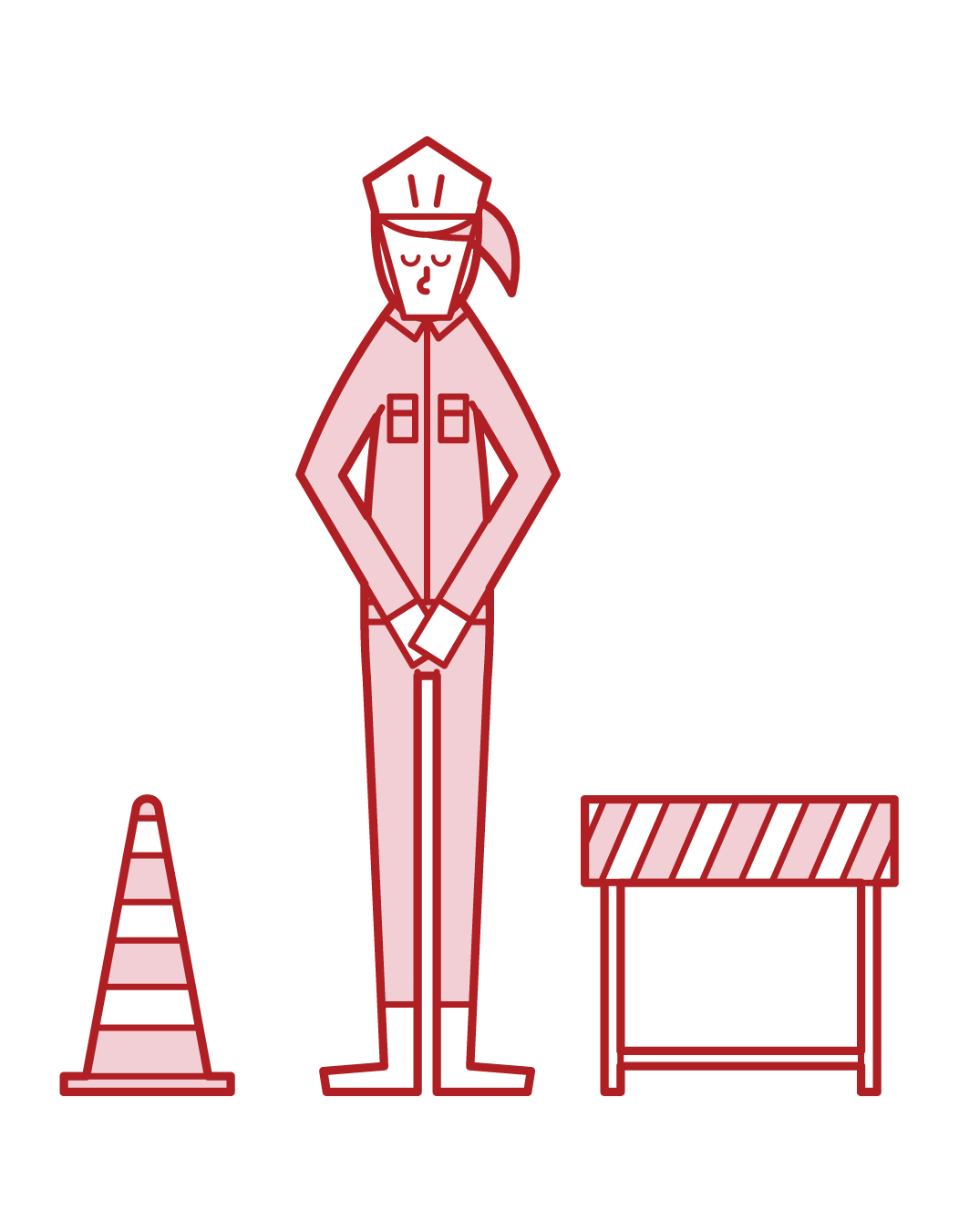 Illustration of a woman under construction